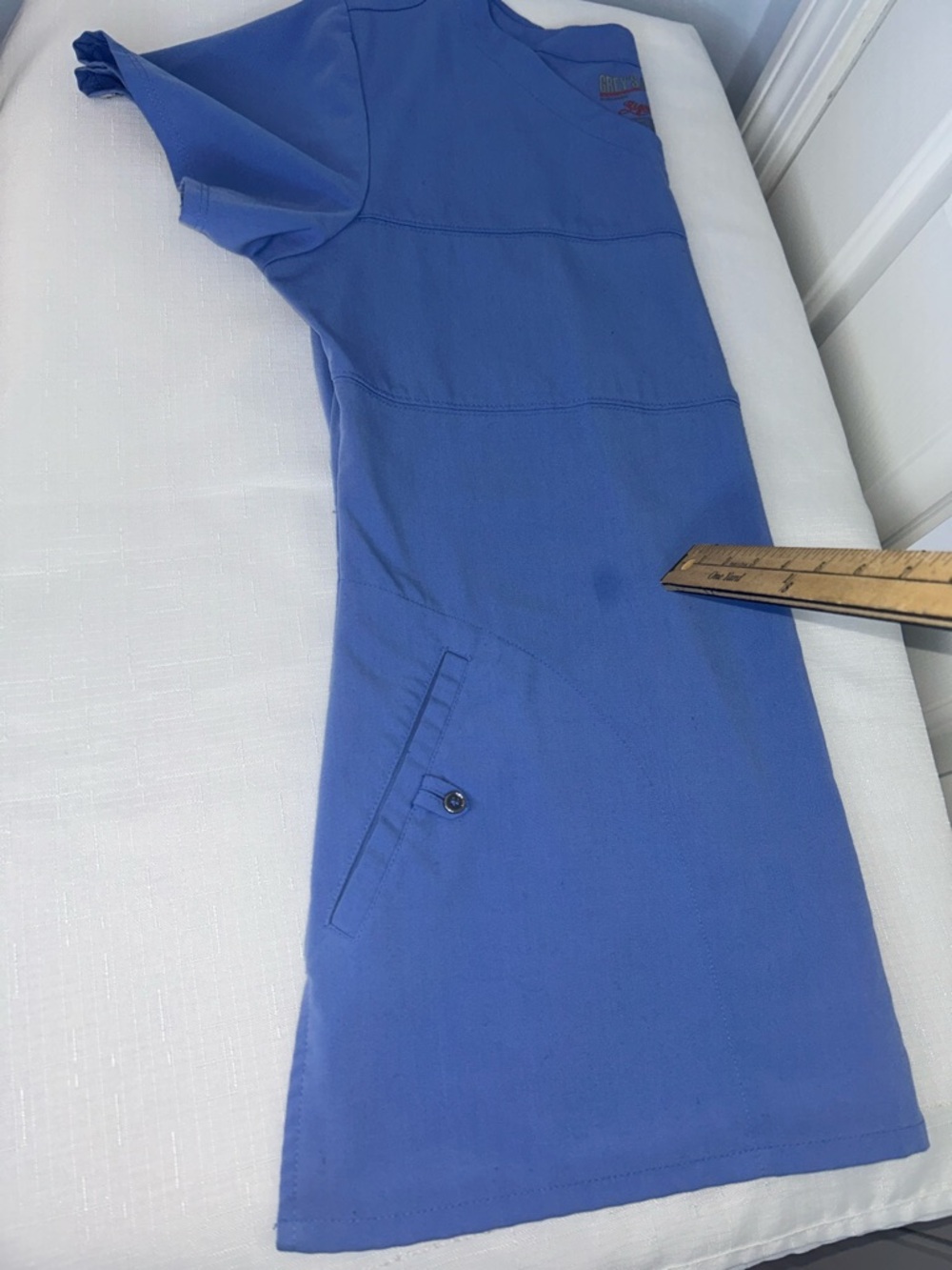 Grey's Anatomy Periwinkle V-Neck Scrub Top - Picture 6 of 9